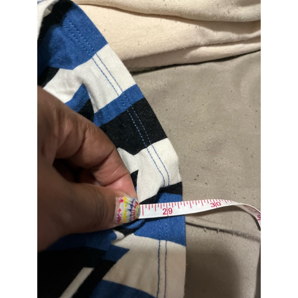 EUC Dana Buchman Top Blue Black White Long Sleeve Women’s Size LG - Picture 7 of 7